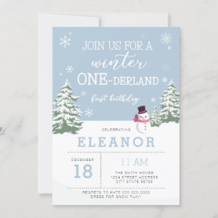 hiver onederland 1er anniversaire invitation