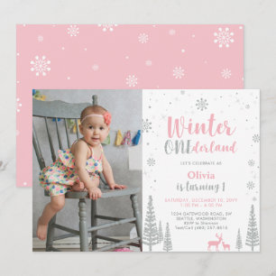 Hiver Onederland 1er Anniversaire Invitation - Fil