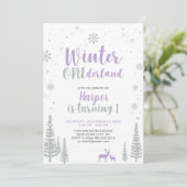 Hiver Onederland 1er Anniversaire Invitation - Fil (Debout devant)