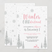 Hiver Onederland 1er Anniversaire Invitation - Fil (Devant / Derrière)