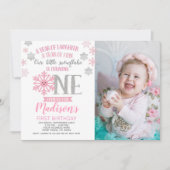Hiver Onederland 1er anniversaire Invitation photo (Devant)