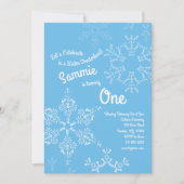 Hiver Onederland 1er anniversaire Invitations (Devant)