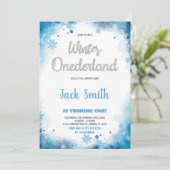 hiver onederland 1er anniversaire invitations Bleu (Debout devant)