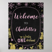 Hiver Onederland Anniversaire Affiche de bienvenue (Devant)