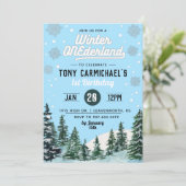 Hiver Onederland Anniversaire Invitation (Debout devant)