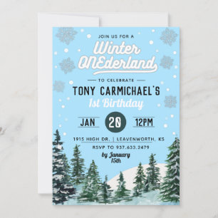Hiver Onederland Anniversaire Invitation