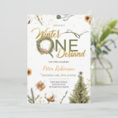 Hiver Onederland Anniversaire Invitation (Debout devant)