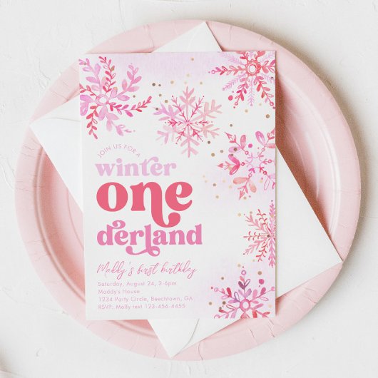 Hiver Onederland Anniversaire Invitation