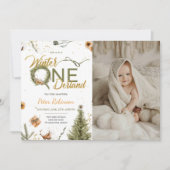 Hiver Onederland Anniversaire Invitation avec phot (Devant)