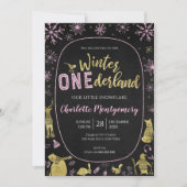 Hiver Onederland Anniversaire Invitation Flèches d (Devant)