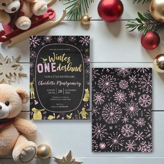 Hiver Onederland Anniversaire Invitation Flèches d