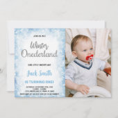 Hiver Onederland Anniversaire Invitations Nuage Ph (Devant)