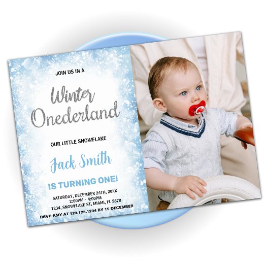 Hiver Onederland Anniversaire Invitations Nuage Ph