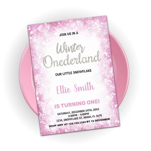 Hiver Onederland Anniversaire Invitations Nuage ro