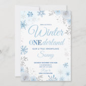 Hiver ONEderland Blue Snowflake 1ère Invitation (Devant)