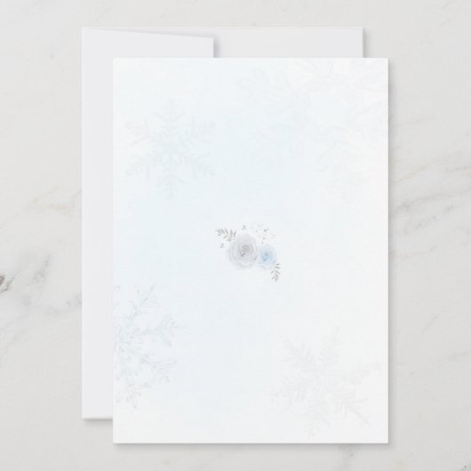 Hiver ONEderland Blue Snowflake 1ère Invitation (Dos)