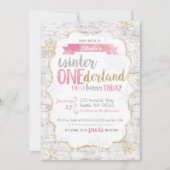 Hiver Onederland First Birthday Invitation (Devant)