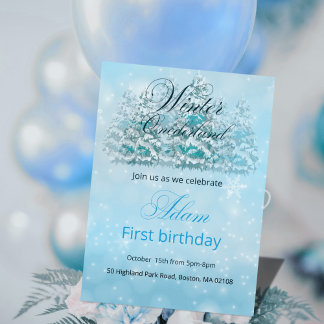 Hiver Onederland First Birthday Invitation