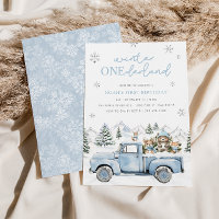 Hiver Onederland First Birthday Invitation