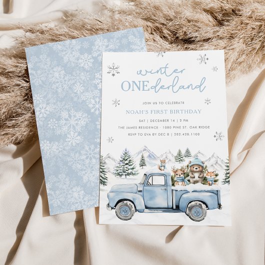 Hiver Onederland First Birthday Invitation