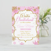 Hiver Onederland First Birthday Invitation (Debout devant)