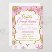 Hiver Onederland First Birthday Invitation (Devant / Derrière)