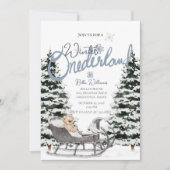 Hiver Onederland First Birthday Invitation (Devant)