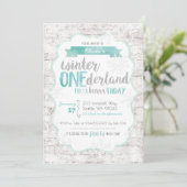 Hiver Onederland First Birthday Invitation (Debout devant)
