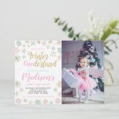 Hiver ONEderland Invitation avec photo (Debout devant)