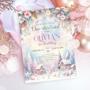 Hiver Onederland Invitation Sweets House