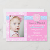 hiver Onederland Invitations d'anniversaire (Devant)