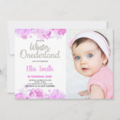 Hiver ONEderland Invitations neige Silver Photo (Devant)