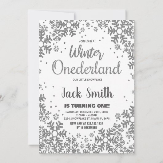 Hiver ONEderland Invitations Parties scintillant a (Devant)