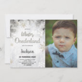 Hiver ONEderland Invitations Pine Silver Photo (Devant)