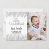 Hiver ONEderland Invitations Silver Pine Photo (Devant)