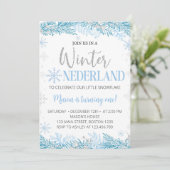 hiver Onederland Noël Anniversaire Invitation (Debout devant)