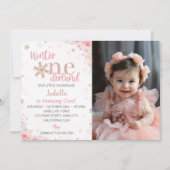 Hiver Onederland Noël Anniversaire Invitation (Devant)