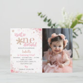 Hiver Onederland Noël Anniversaire Invitation (Debout devant)