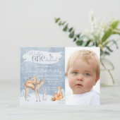 Hiver ONEderland Photo 1er anniversaire Invitation (Debout devant)