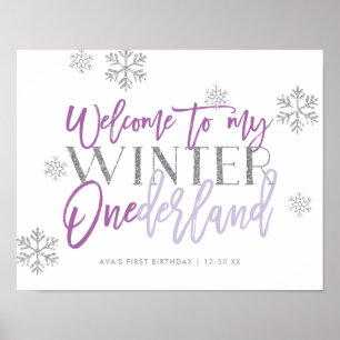 Hiver ONEderland Silver Glitt Purple Affiche de bi