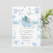 Hiver Ours Sexe Révéler Invitation (Debout devant)