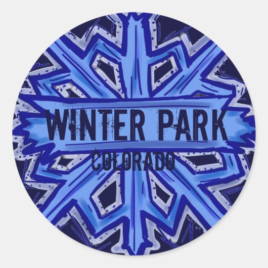 Hiver Park Colorado autocollants ronds (Devant)