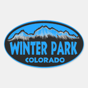 Hiver Park Colorado stickers bleu ovale