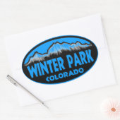 Hiver Park Colorado stickers bleu ovale (Enveloppe)
