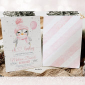 Hiver Penguin baby shower invitation fille