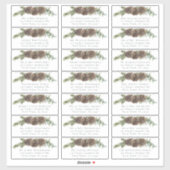 Hiver Pine Cone Mariage Étiquettes de adresse invi (Feuille)