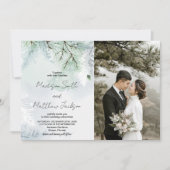 Hiver Pine Neige Mariage Invitations avec photo (Devant)