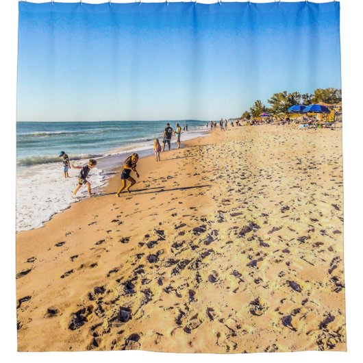 Hiver Plage Scène Douche Rideau (Devant)