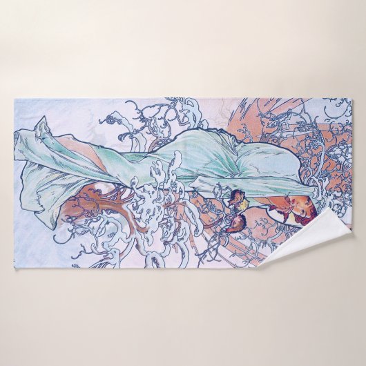 Hiver (Quatre Saisons), Alphonse Mucha (Serviette de bain)