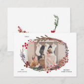 hiver rouge baies photo joyeux carte de noël (Devant / Derrière)